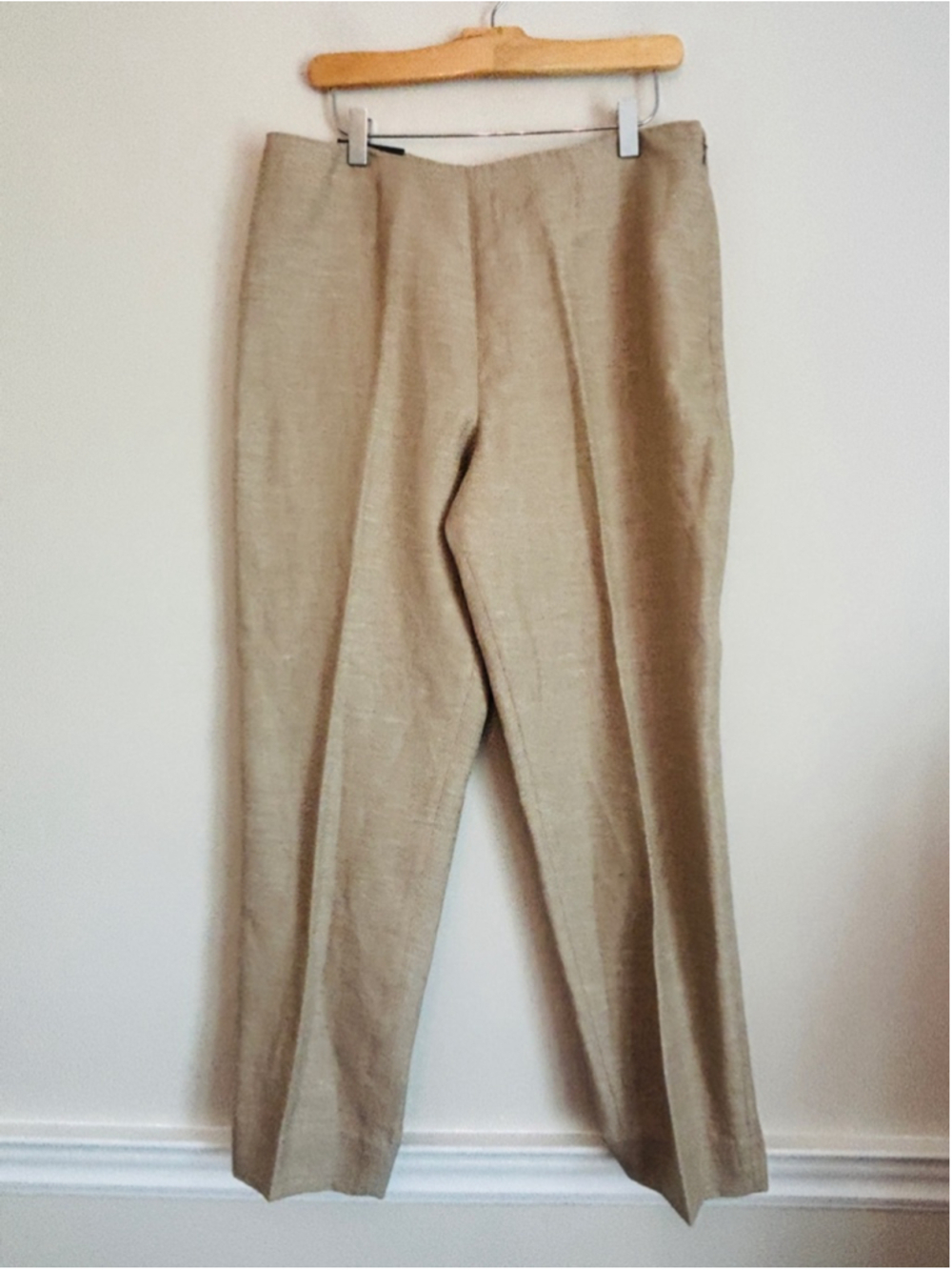 Tommy Hilfiger Beige Linen Blend Westport Ankle Pants Womens Size 12